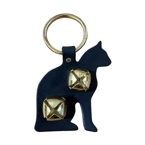 Leather Bell Door Hanger Cat Silhouette